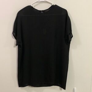 Samsappelle Silk Black Blouse short sleeve, Size 10 good condition